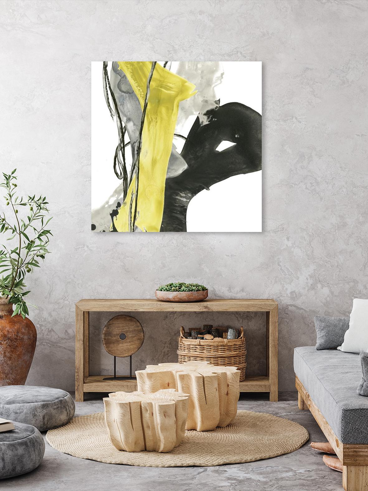 Citron Flux I by June Erica Vess on GIANT ART - yellow abstract