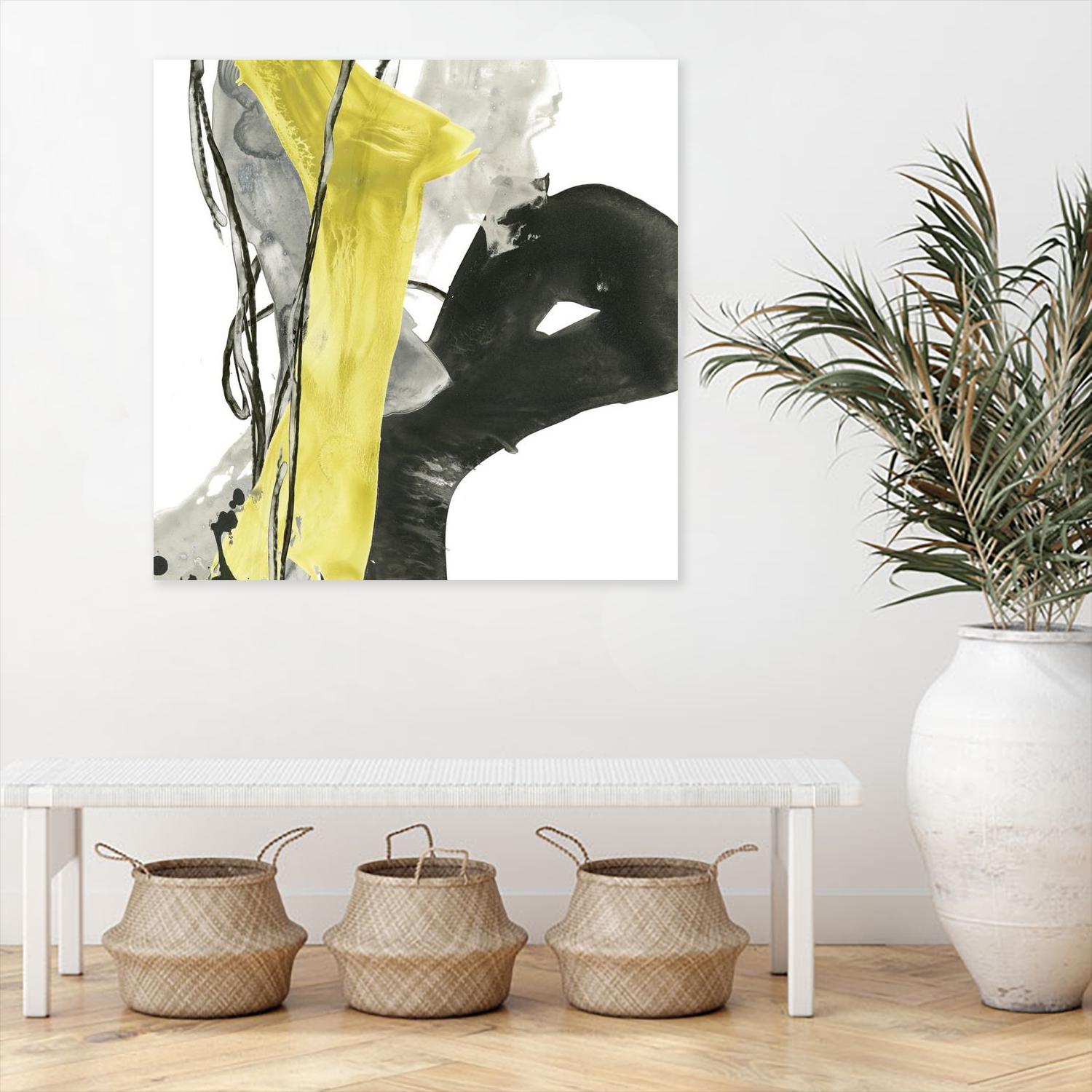 Citron Flux I by June Erica Vess on GIANT ART - yellow abstract