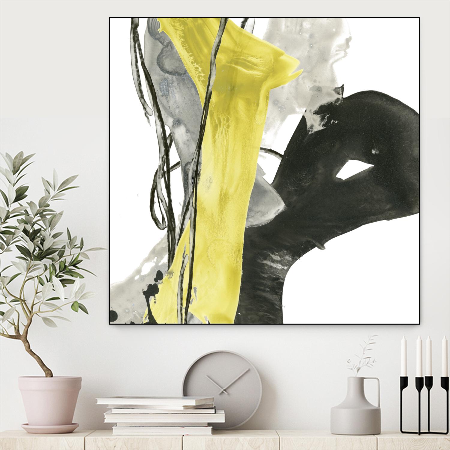 Citron Flux I by June Erica Vess on GIANT ART - yellow abstract