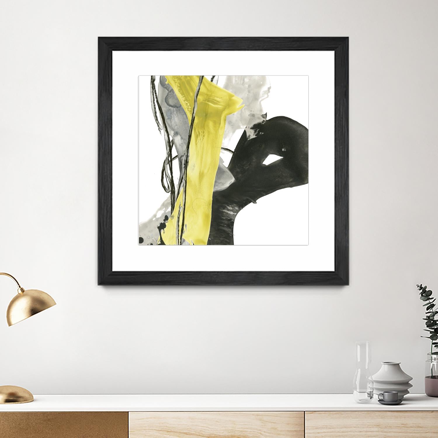 Citron Flux I by June Erica Vess on GIANT ART - yellow abstract