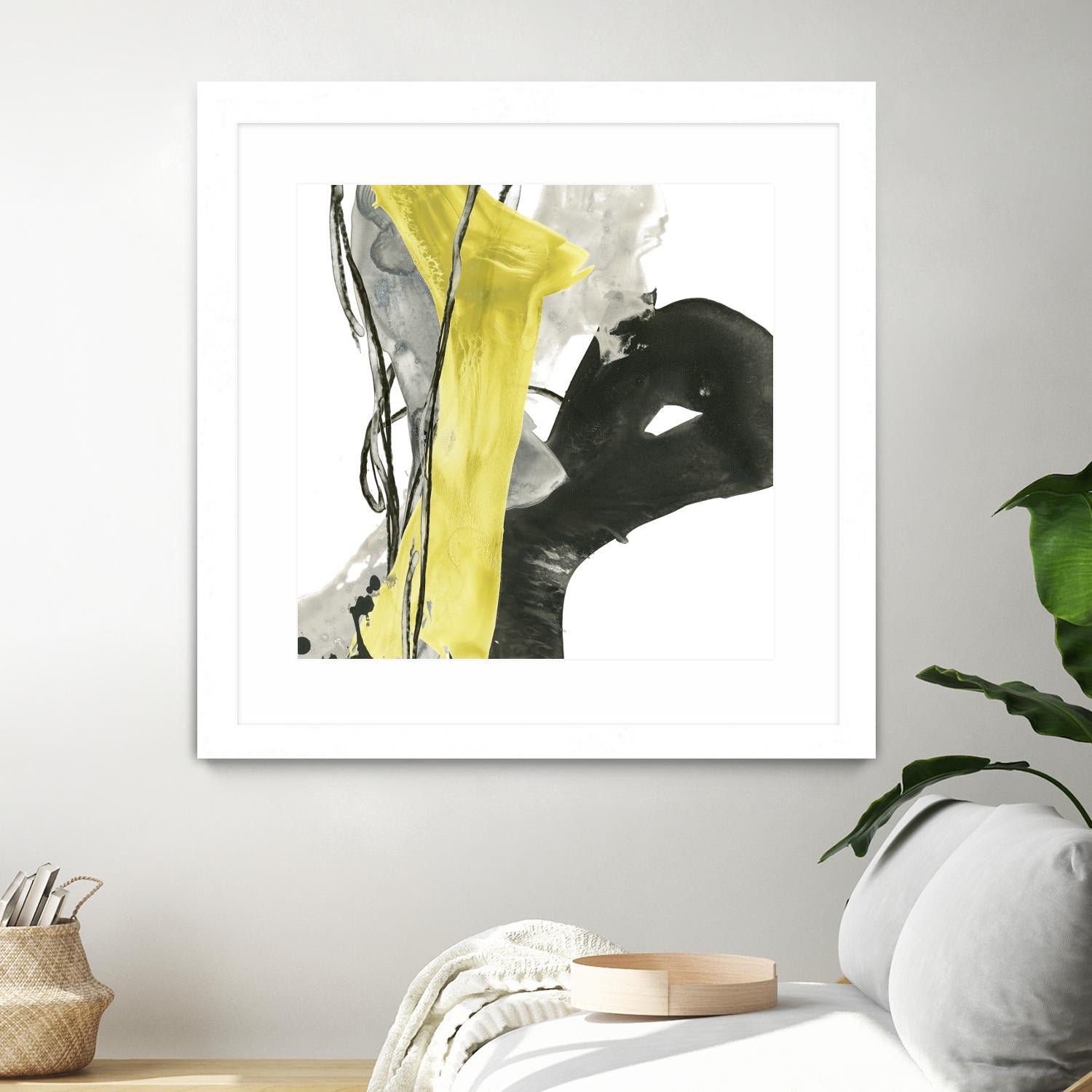Citron Flux I by June Erica Vess on GIANT ART - yellow abstract