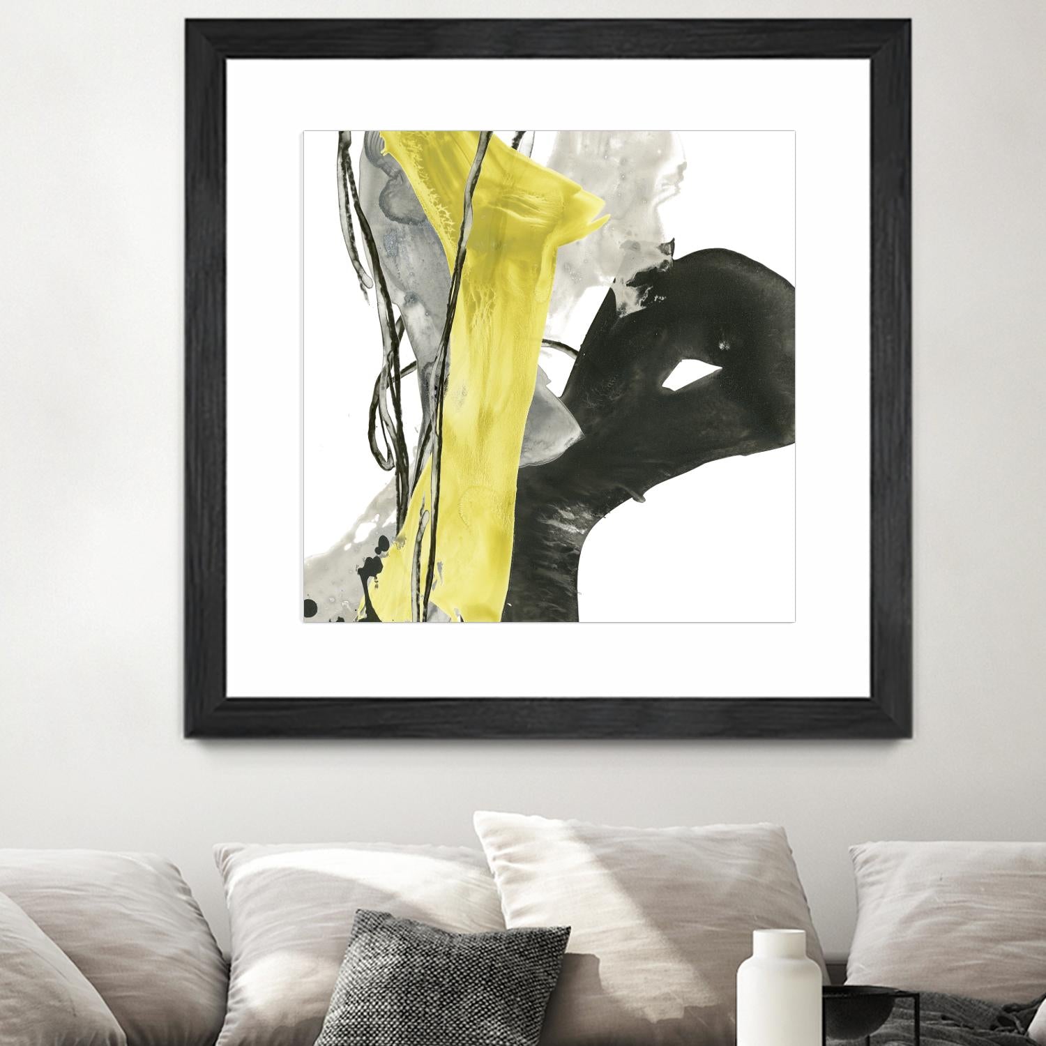 Citron Flux I by June Erica Vess on GIANT ART - yellow abstract