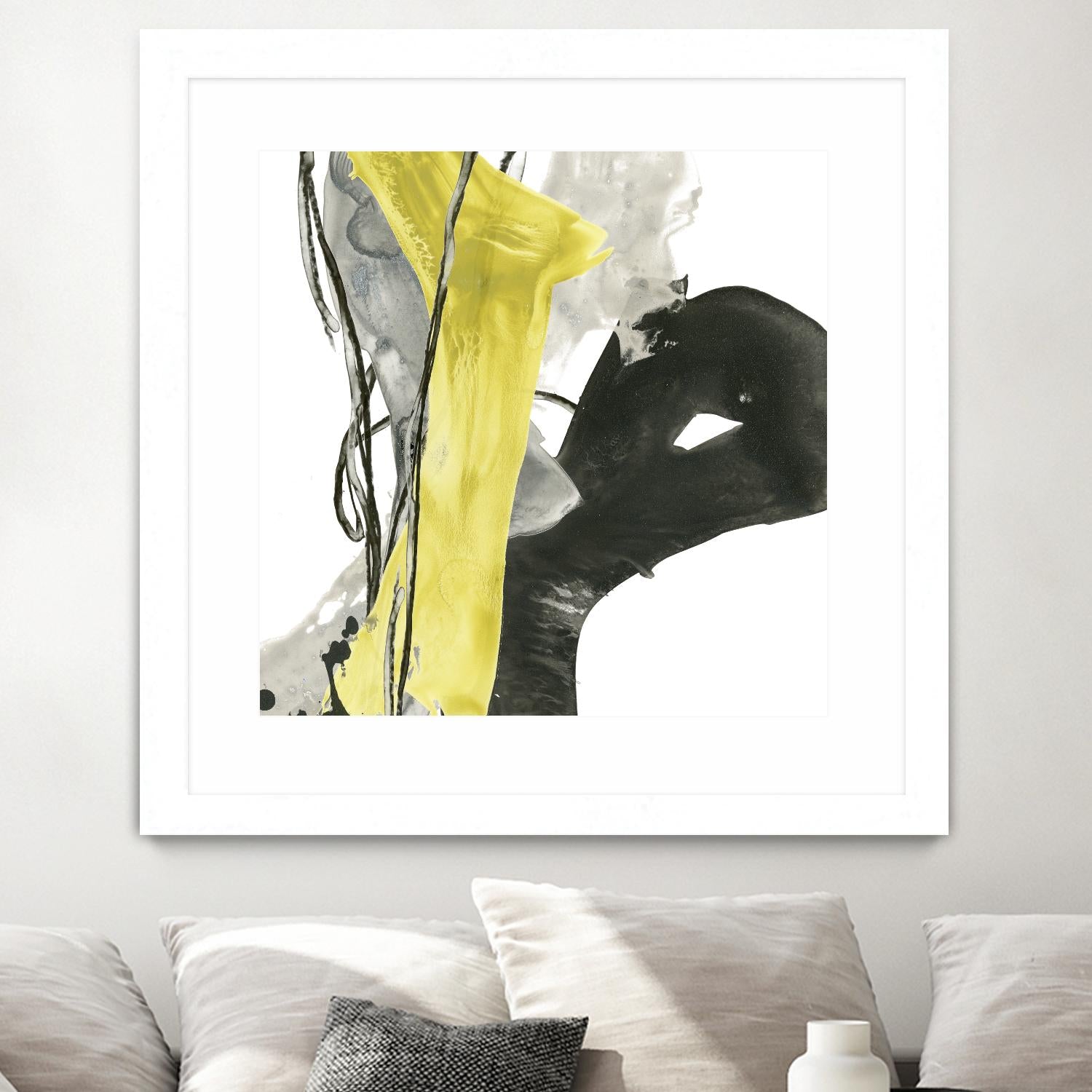 Citron Flux I by June Erica Vess on GIANT ART - yellow abstract