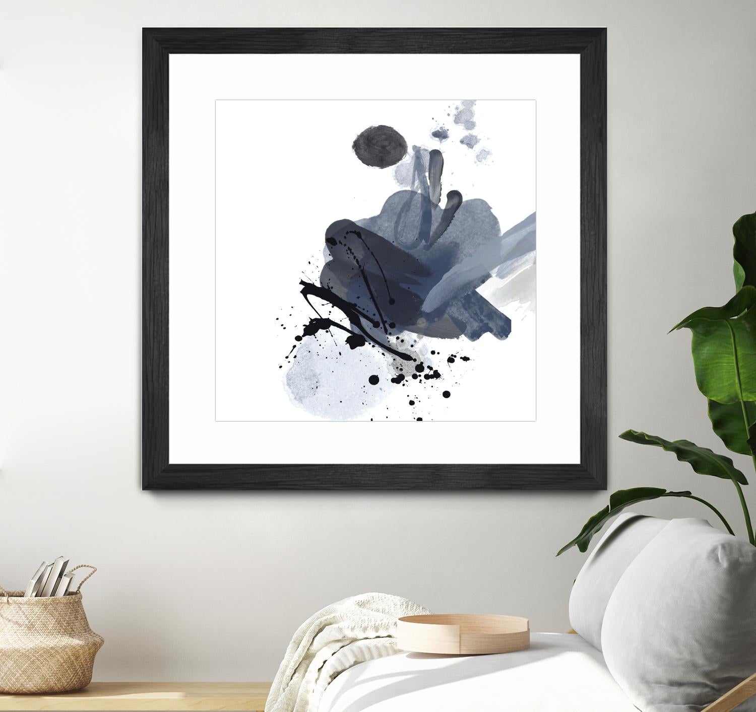Blue & Black Splash I by Irena Orlov on GIANT ART - blue abstract