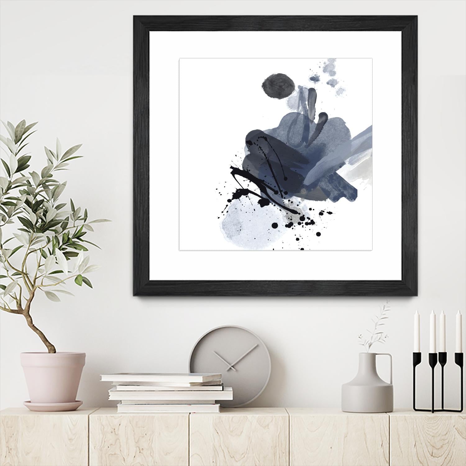 Blue & Black Splash I by Irena Orlov on GIANT ART - blue abstract