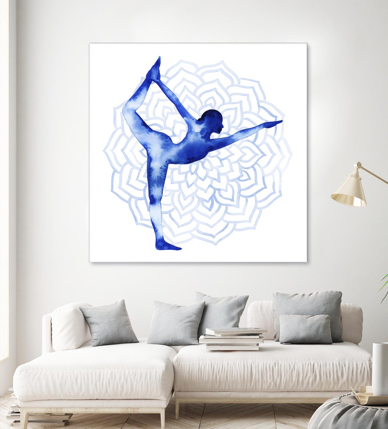Yoga Flow I by Grace Popp on GIANT ART - blue leisure