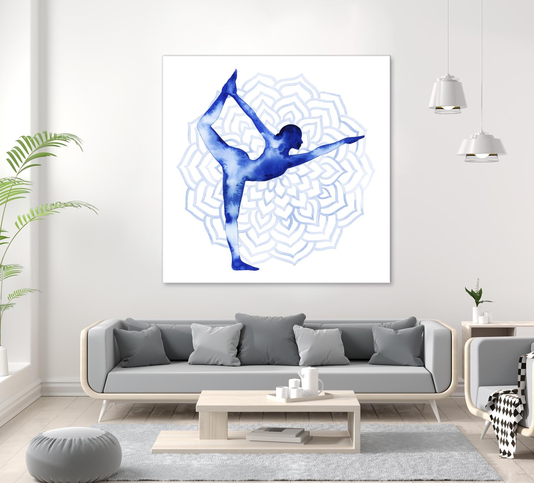 Yoga Flow I by Grace Popp on GIANT ART - blue leisure