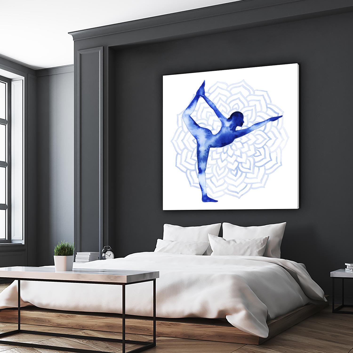 Yoga Flow I by Grace Popp on GIANT ART - blue leisure