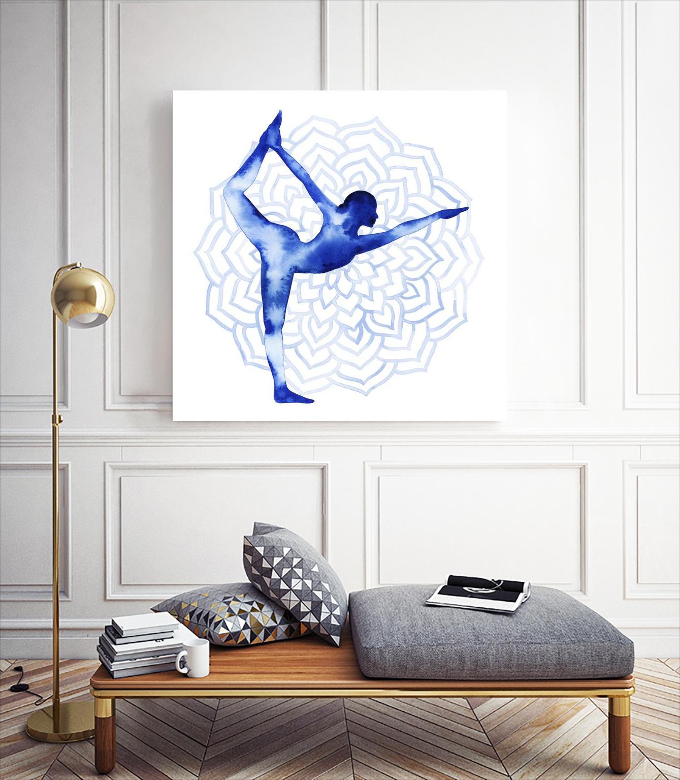 Yoga Flow I by Grace Popp on GIANT ART - blue leisure