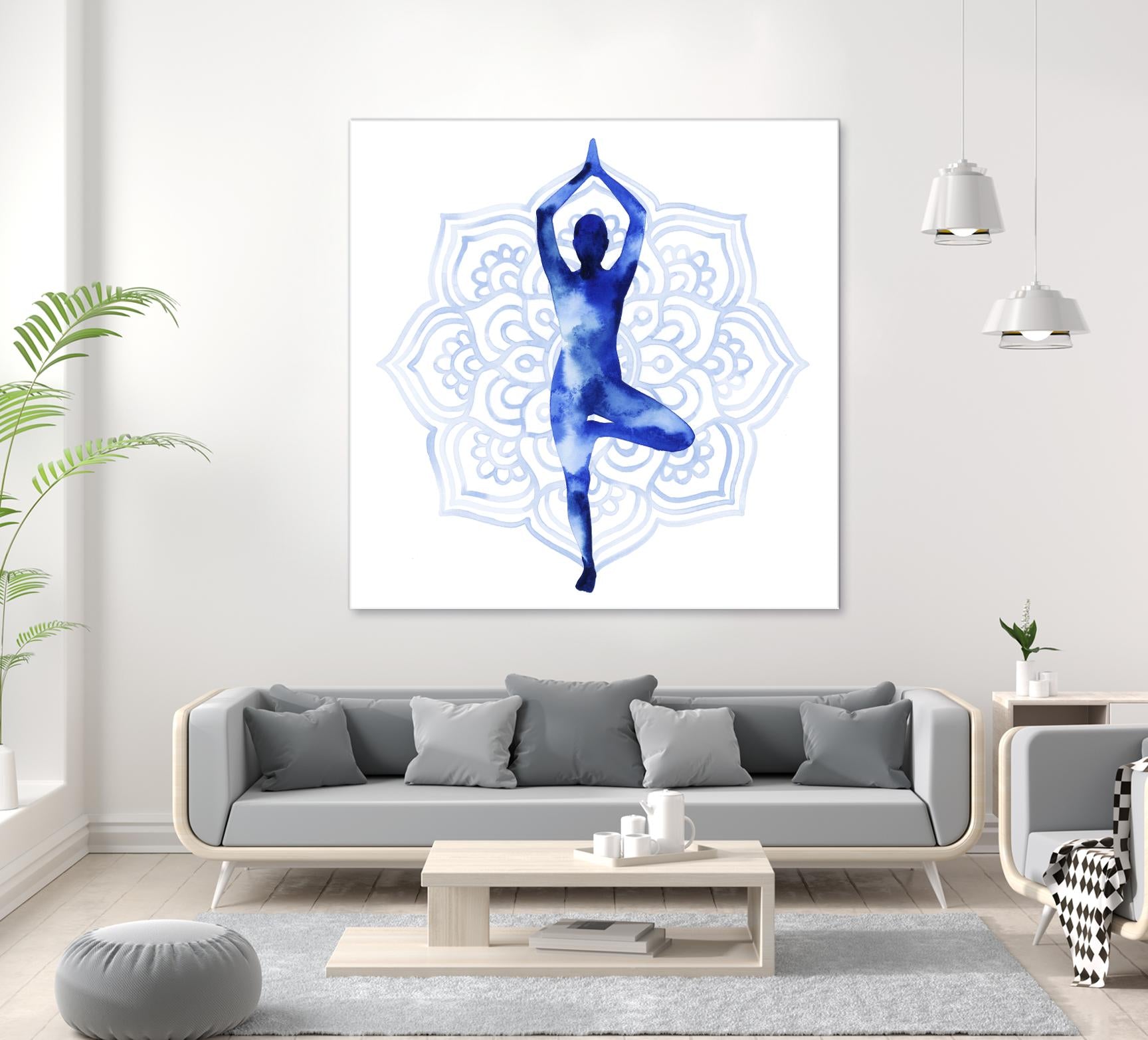 Yoga Flow III by Grace Popp on GIANT ART - blue leisure