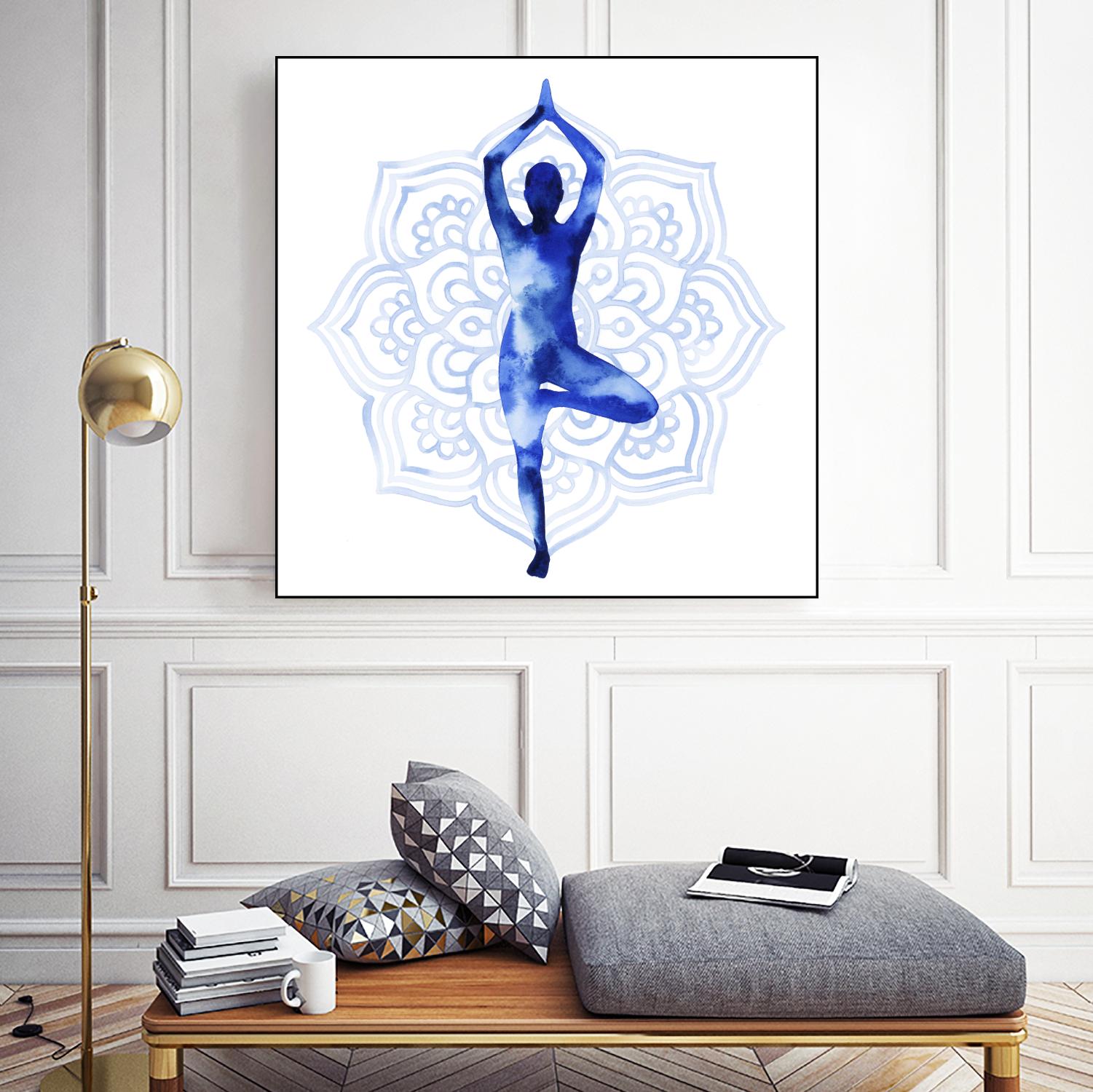 Yoga Flow III by Grace Popp on GIANT ART - blue leisure