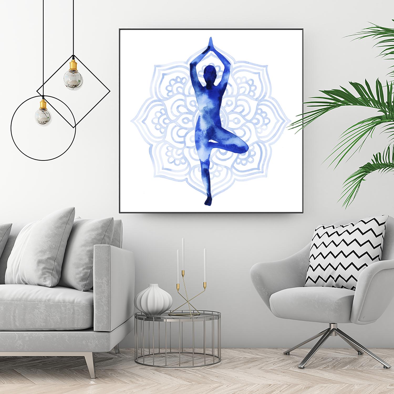 Yoga Flow III by Grace Popp on GIANT ART - blue leisure