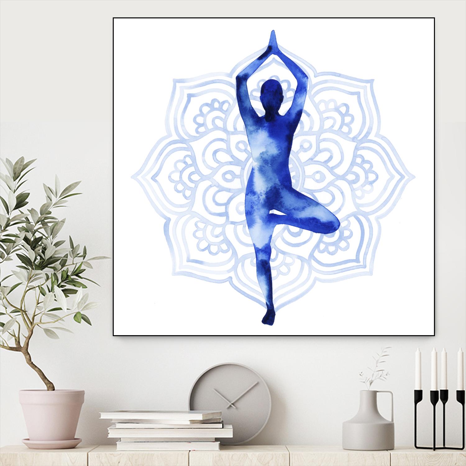 Yoga Flow III by Grace Popp on GIANT ART - blue leisure