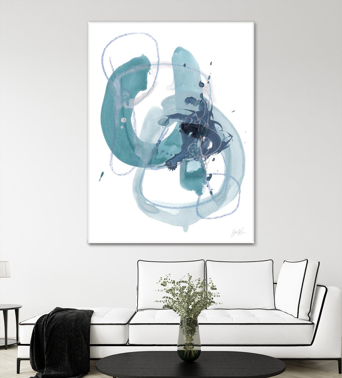 Aqua Orbit II by June Erica Vess on GIANT ART - blue abstract