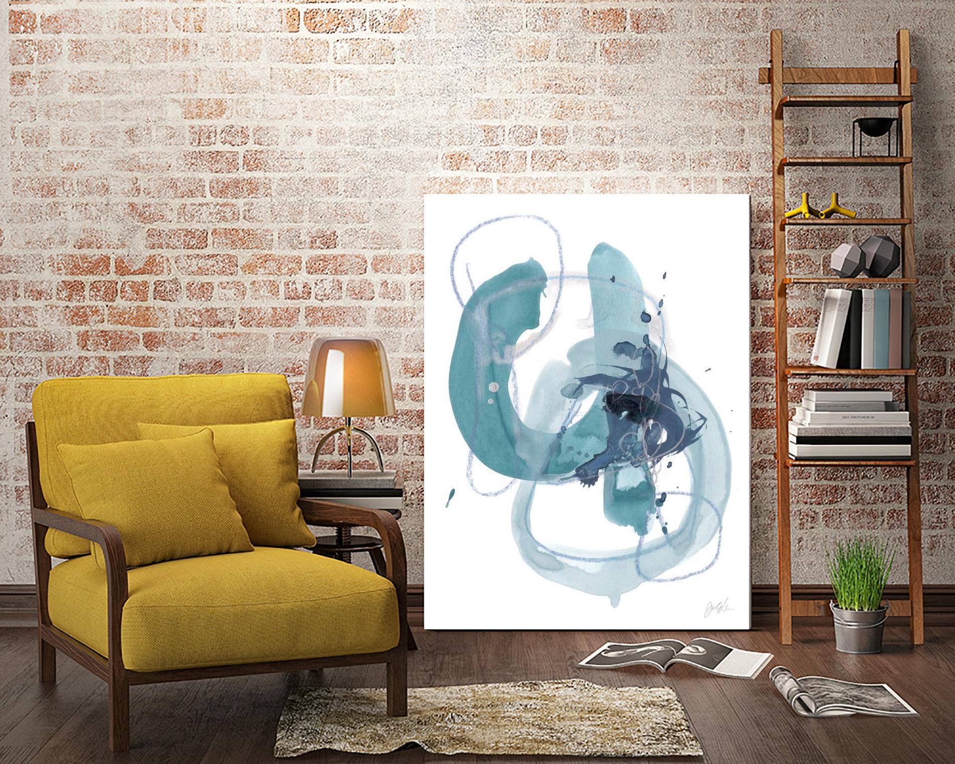 Aqua Orbit II by June Erica Vess on GIANT ART - blue abstract