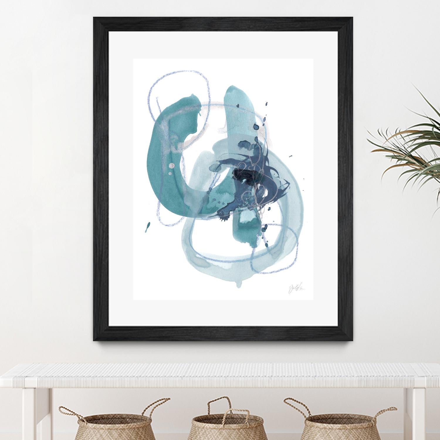 Aqua Orbit II by June Erica Vess on GIANT ART - blue abstract