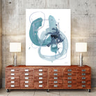 Aqua Orbit II by June Erica Vess on GIANT ART - blue abstract