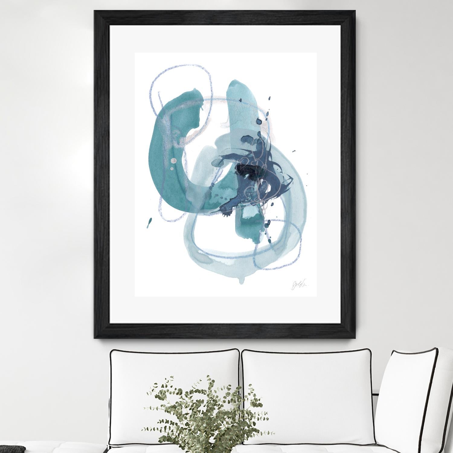 Aqua Orbit II by June Erica Vess on GIANT ART - blue abstract