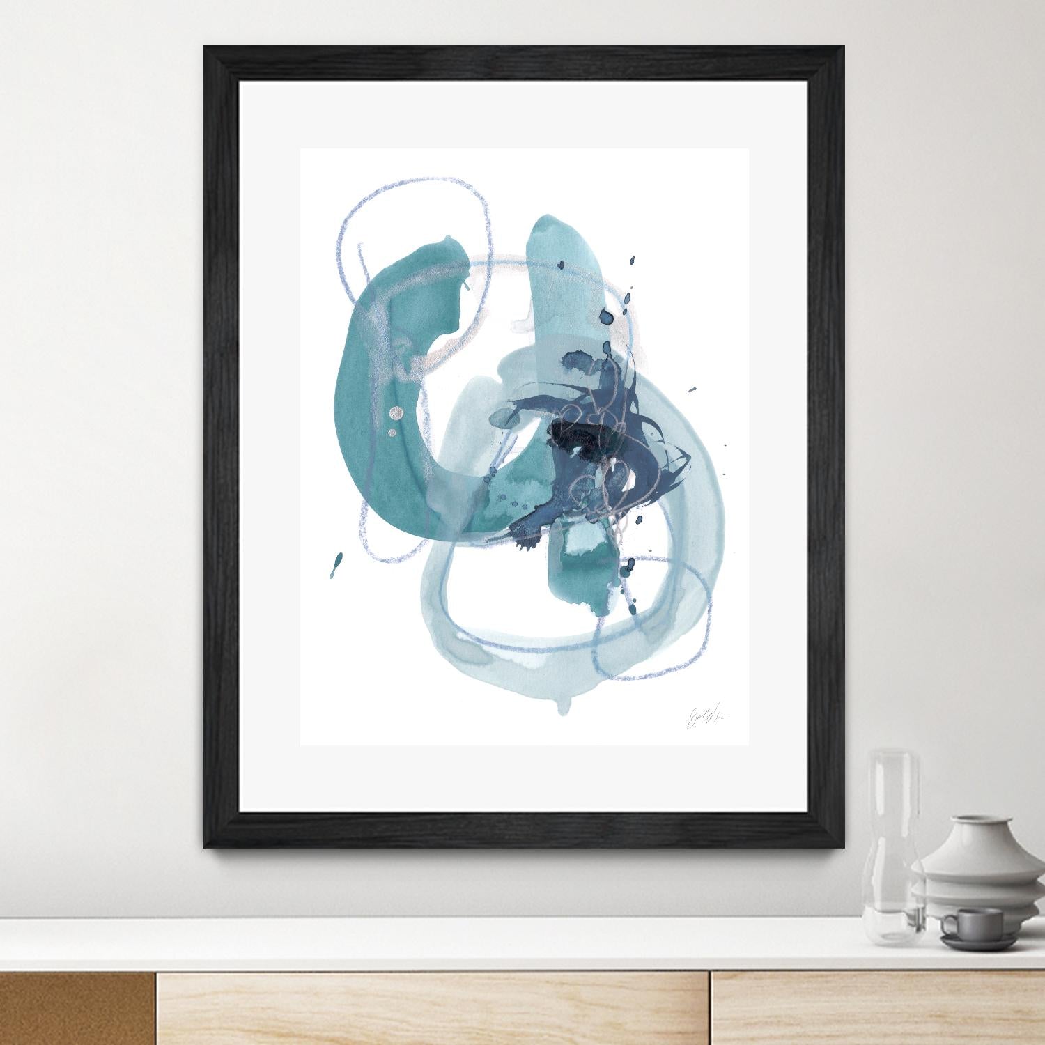 Aqua Orbit II by June Erica Vess on GIANT ART - blue abstract
