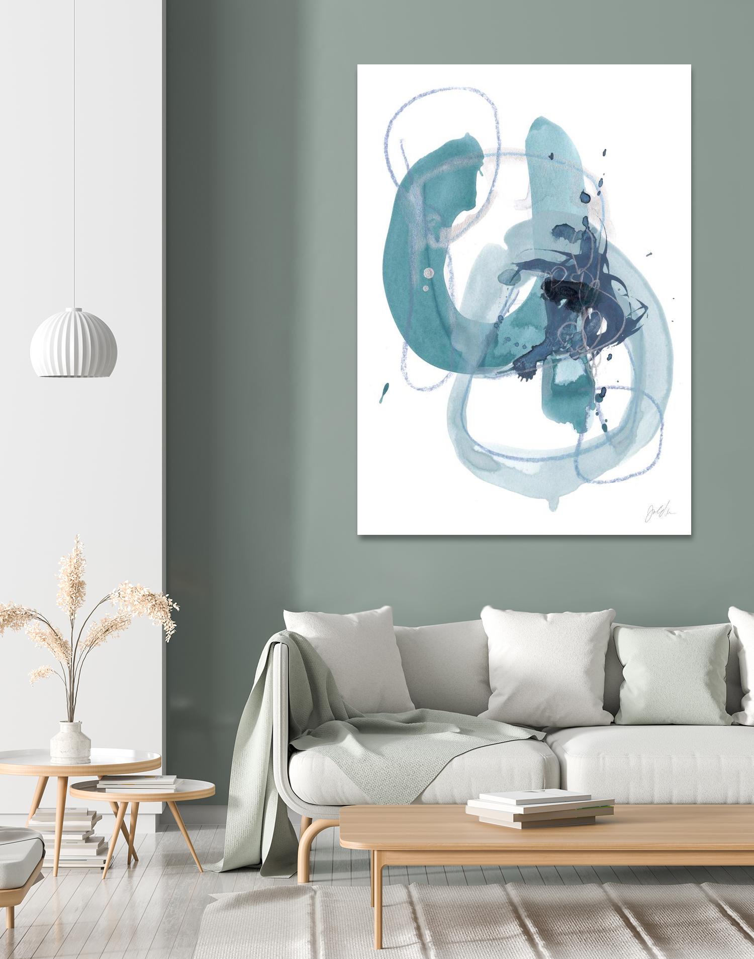 Aqua Orbit II by June Erica Vess on GIANT ART - blue abstract