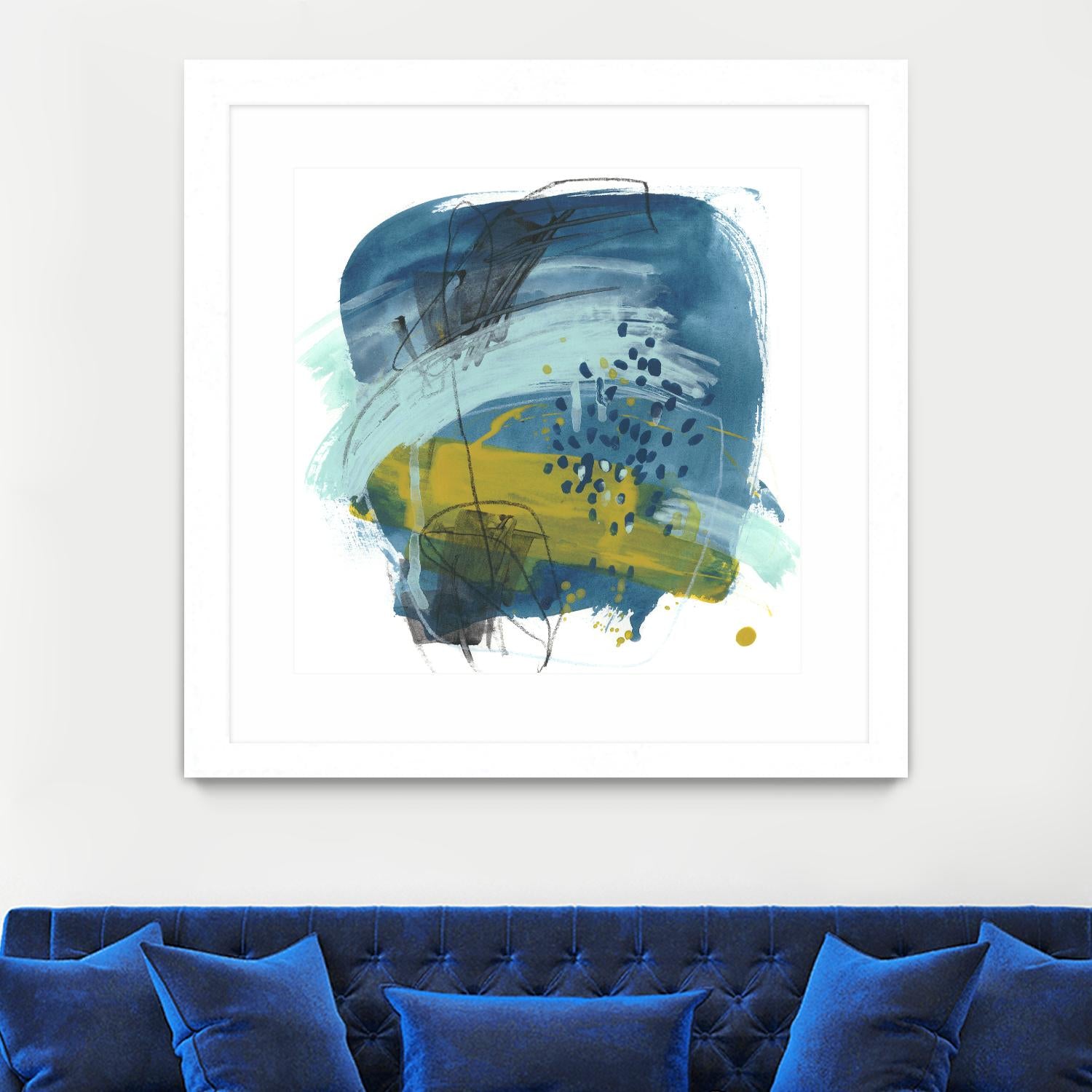 Intuitive Motion IV by June Erica Vess on GIANT ART - blue abstract