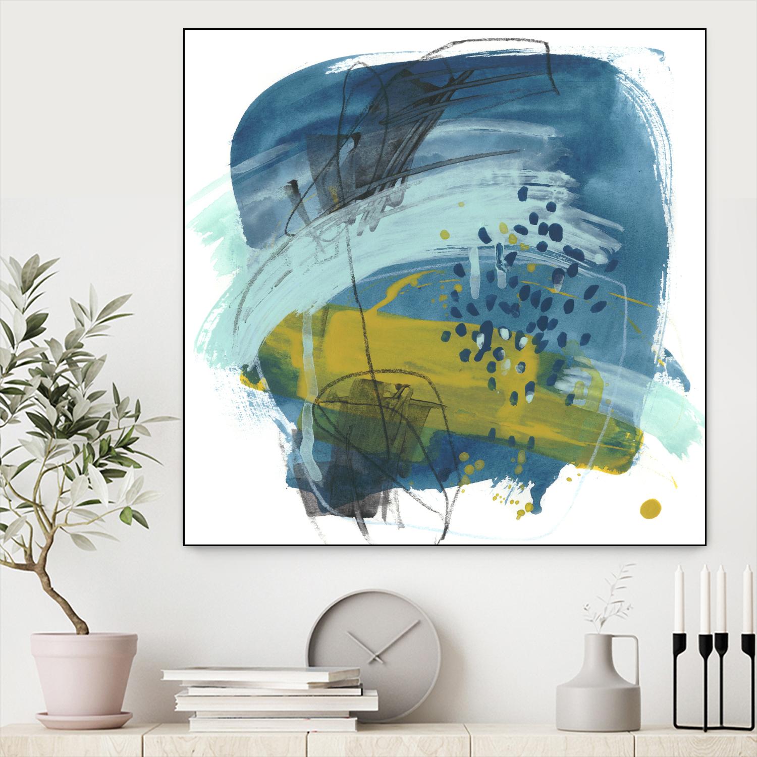 Intuitive Motion IV by June Erica Vess on GIANT ART - blue abstract