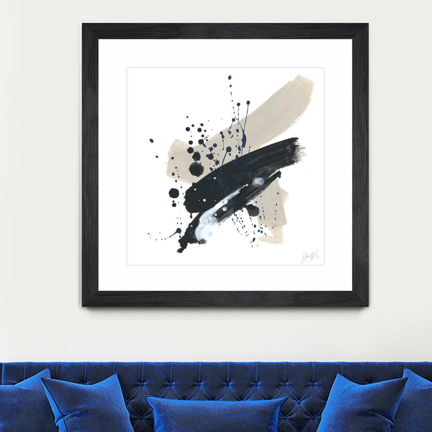 Kanji II by June Erica Vess on GIANT ART - blue abstract