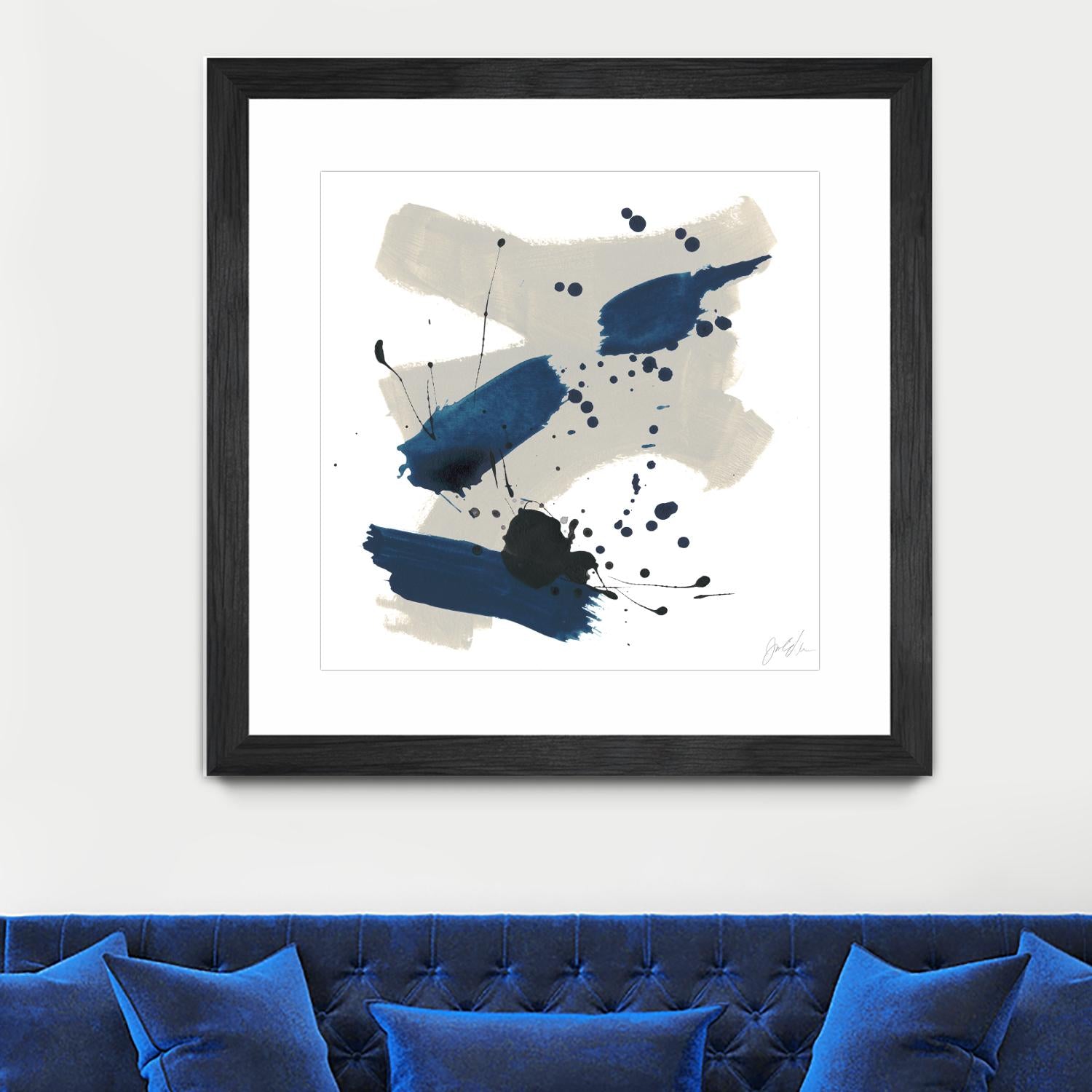Kanji III by June Erica Vess on GIANT ART - blue abstract