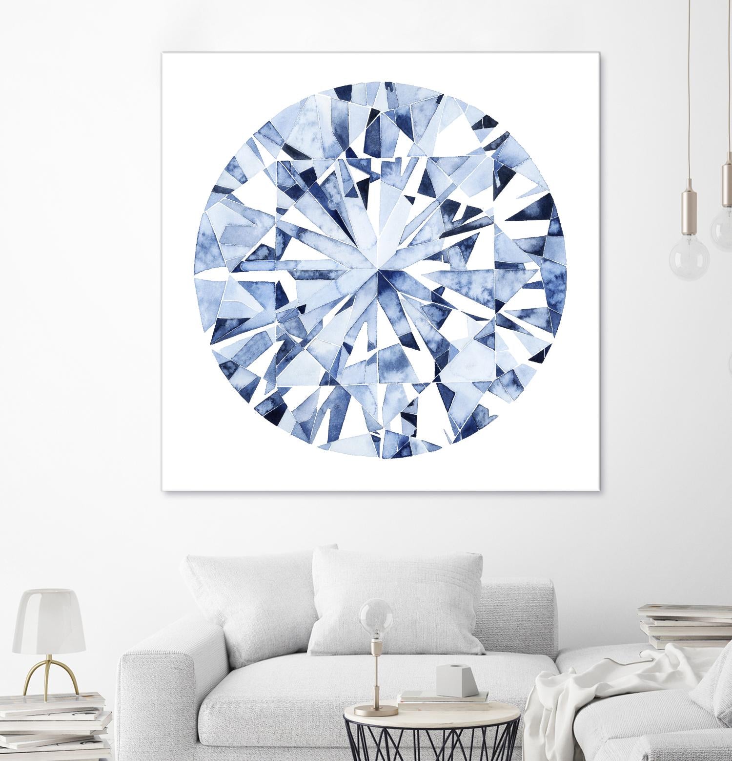 Diamond Drops I by Grace Popp on GIANT ART - blue abstract