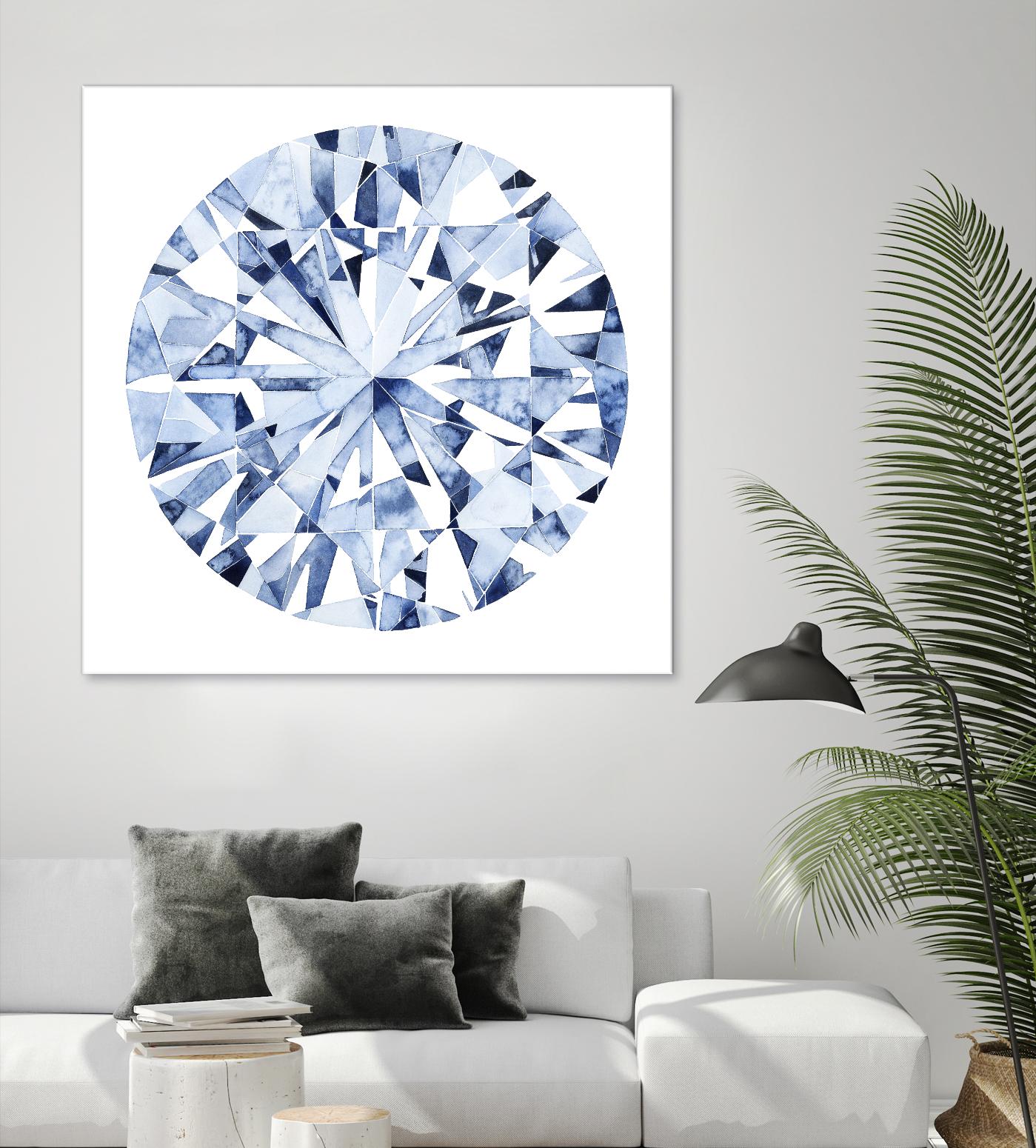 Diamond Drops I by Grace Popp on GIANT ART - blue abstract