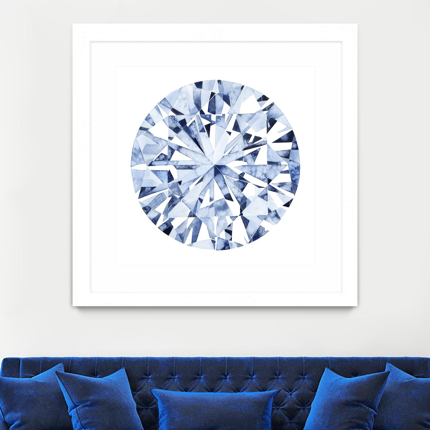 Diamond Drops I by Grace Popp on GIANT ART - blue abstract