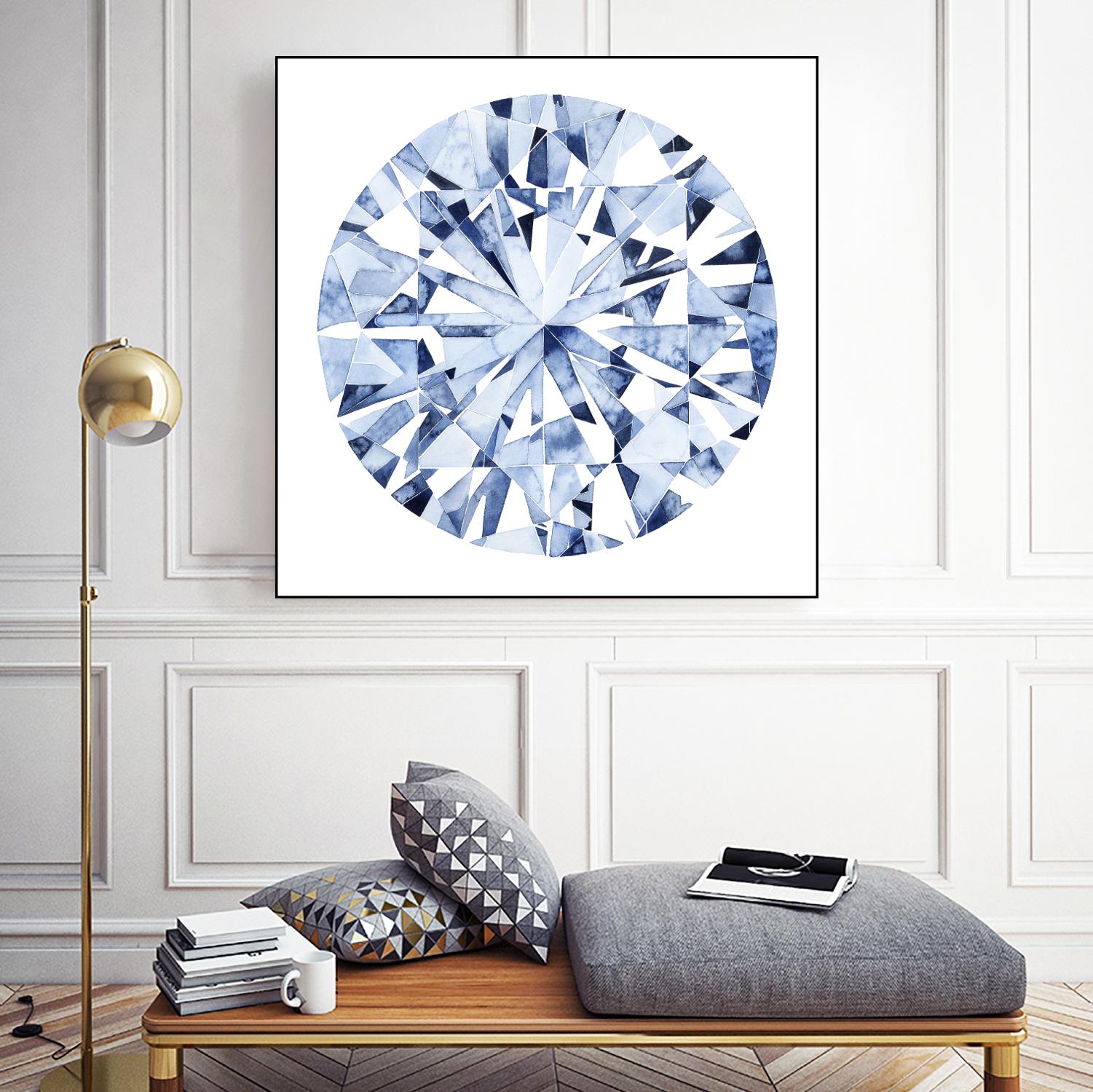 Diamond Drops I by Grace Popp on GIANT ART - blue abstract