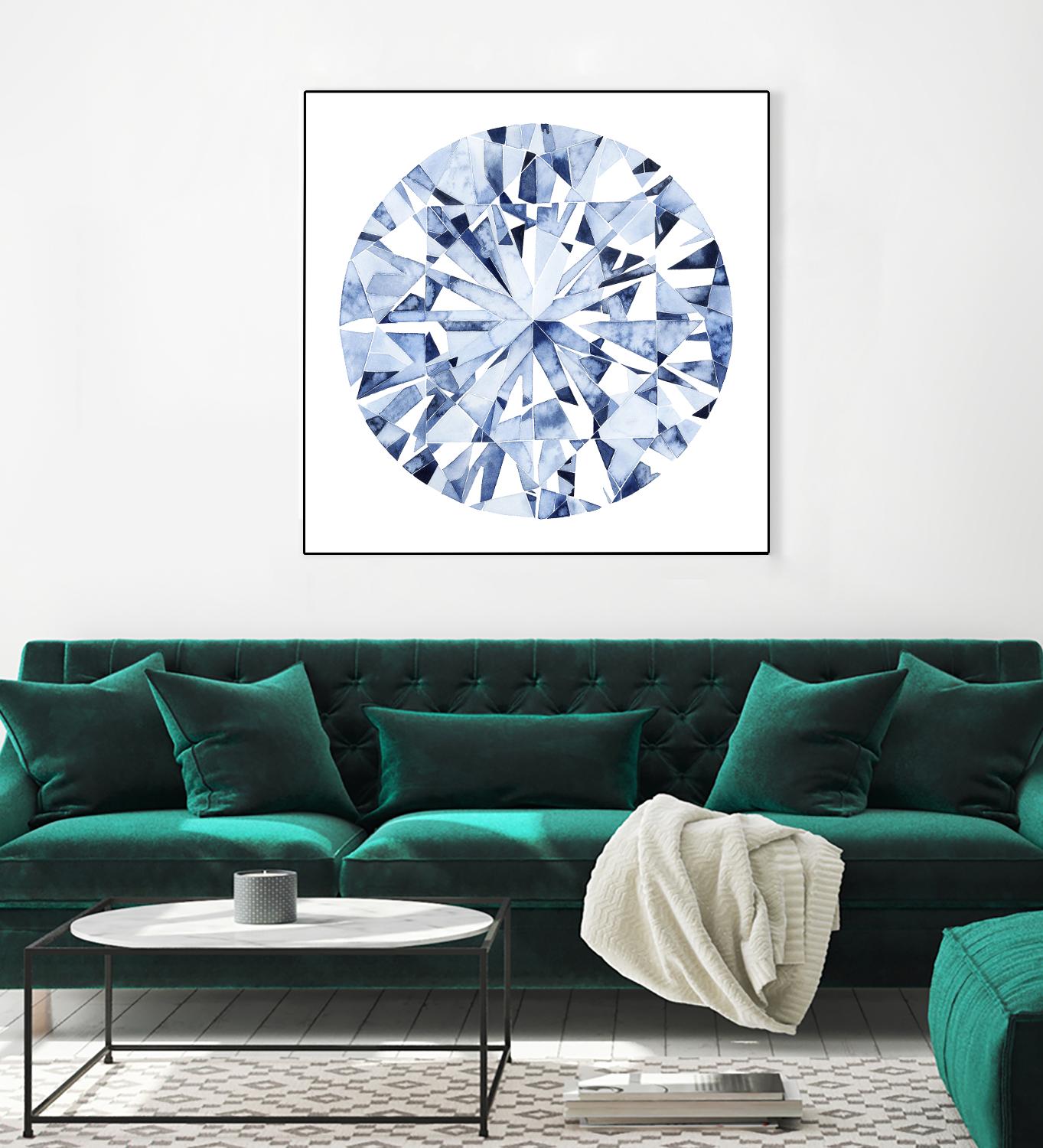 Diamond Drops I by Grace Popp on GIANT ART - blue abstract