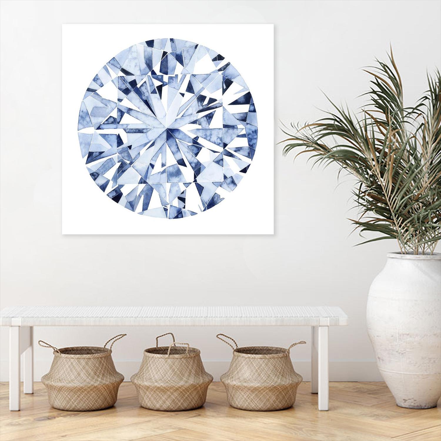 Diamond Drops I by Grace Popp on GIANT ART - blue abstract