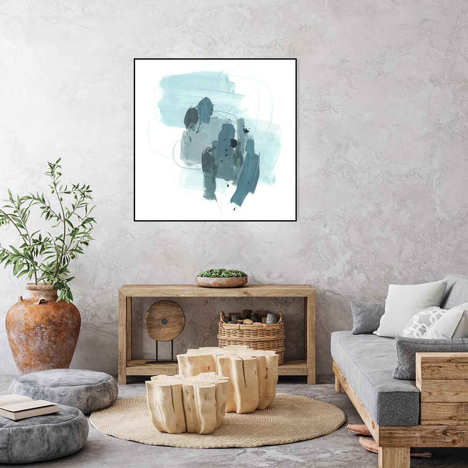 Aqua Stellar I by June Erica Vess on GIANT ART - blue abstract