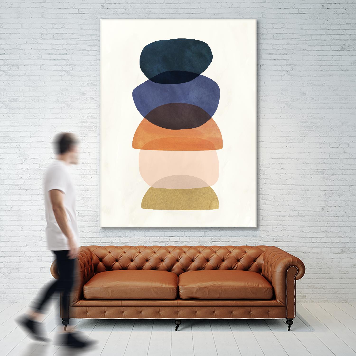 Mod Pods I by Victoria Borges on GIANT ART - blue abstract