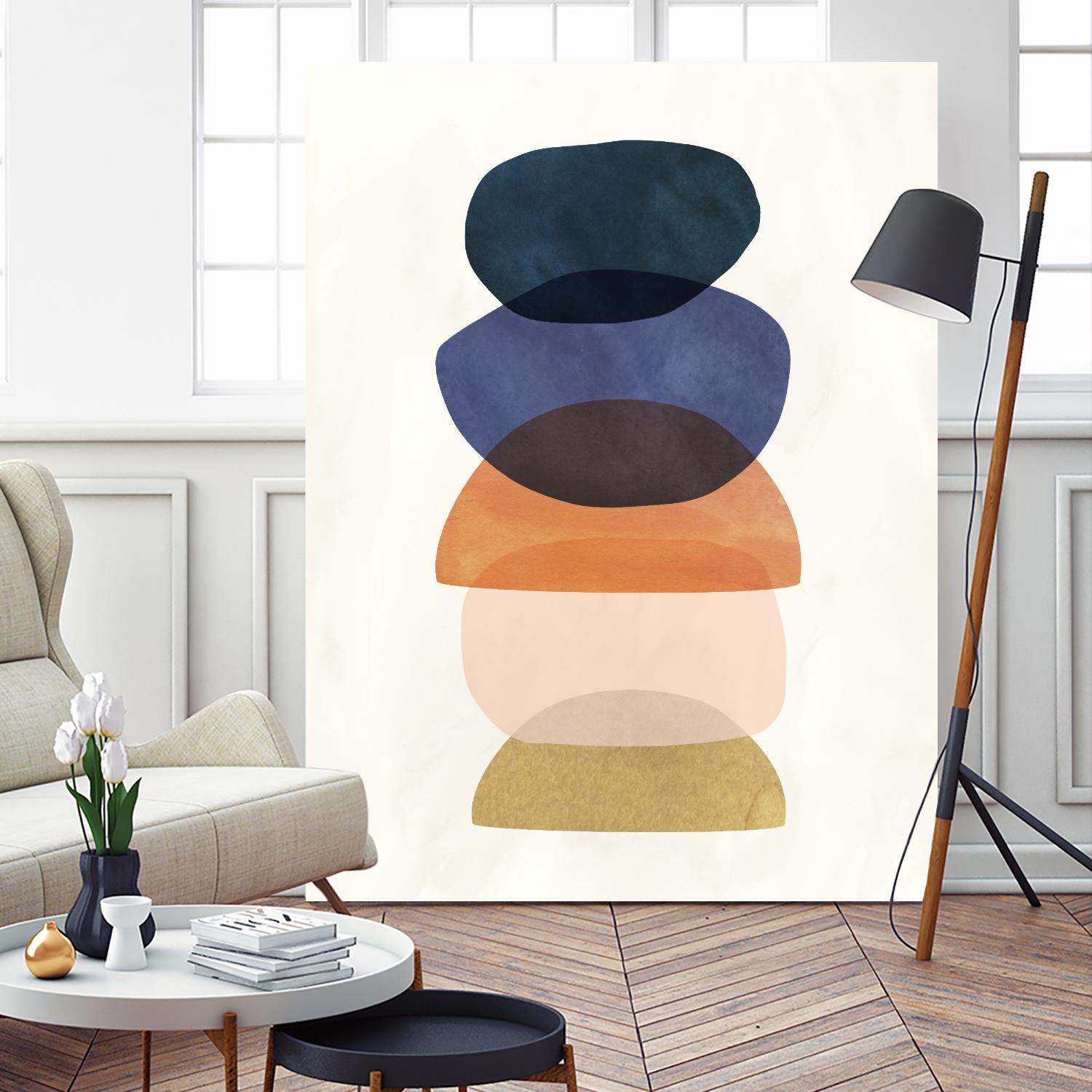 Mod Pods I by Victoria Borges on GIANT ART - blue abstract