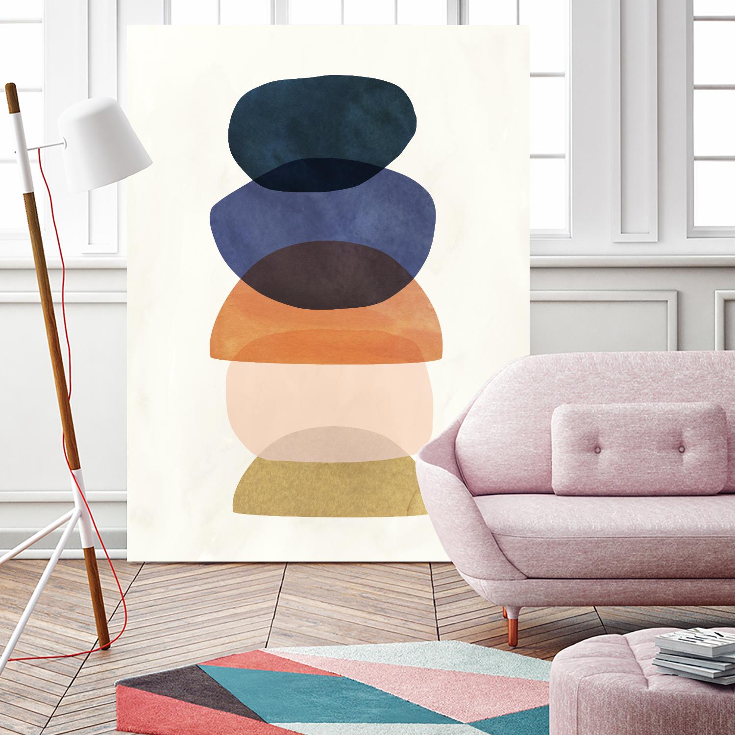 Mod Pods I by Victoria Borges on GIANT ART - blue abstract