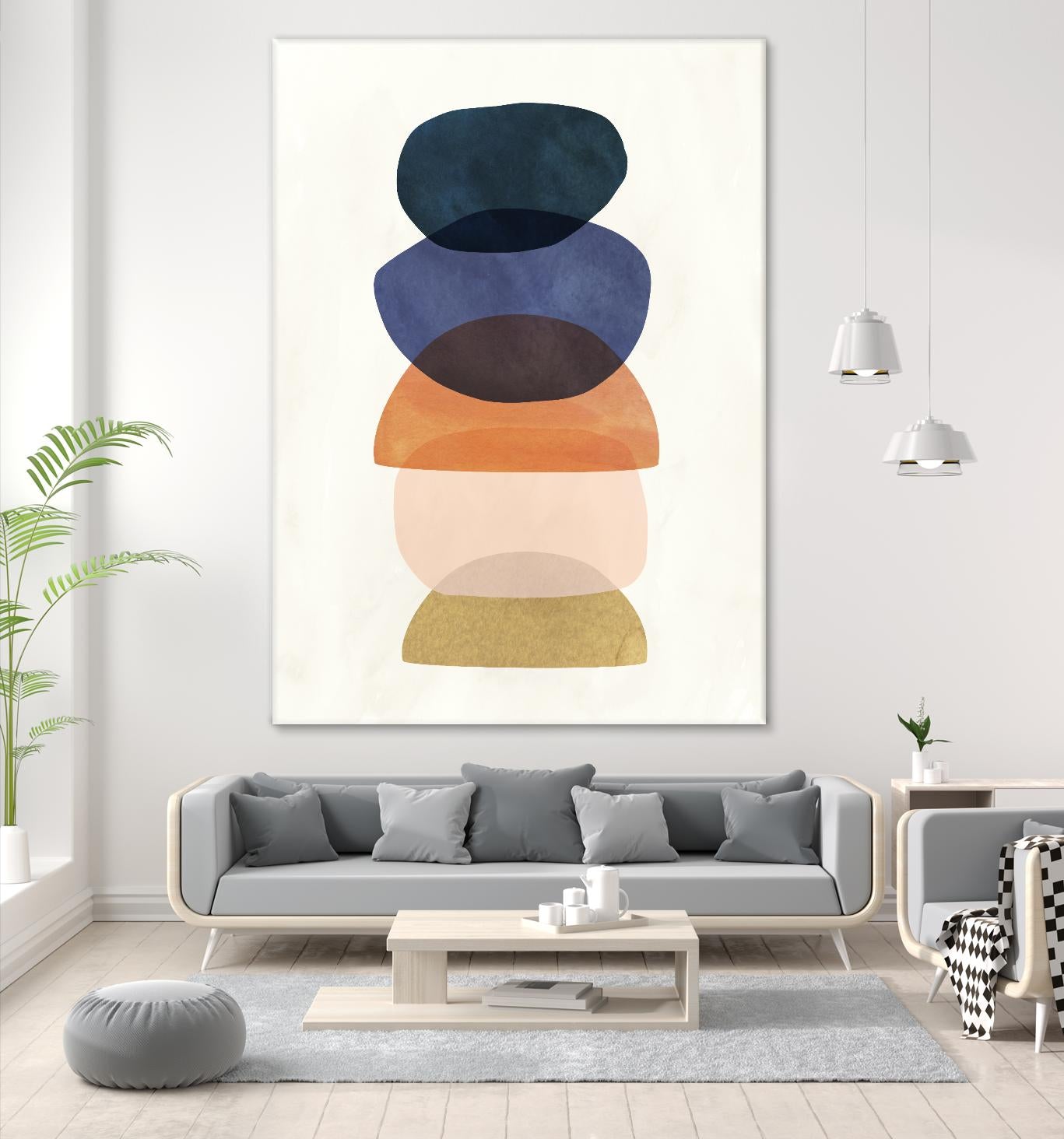 Mod Pods I by Victoria Borges on GIANT ART - blue abstract