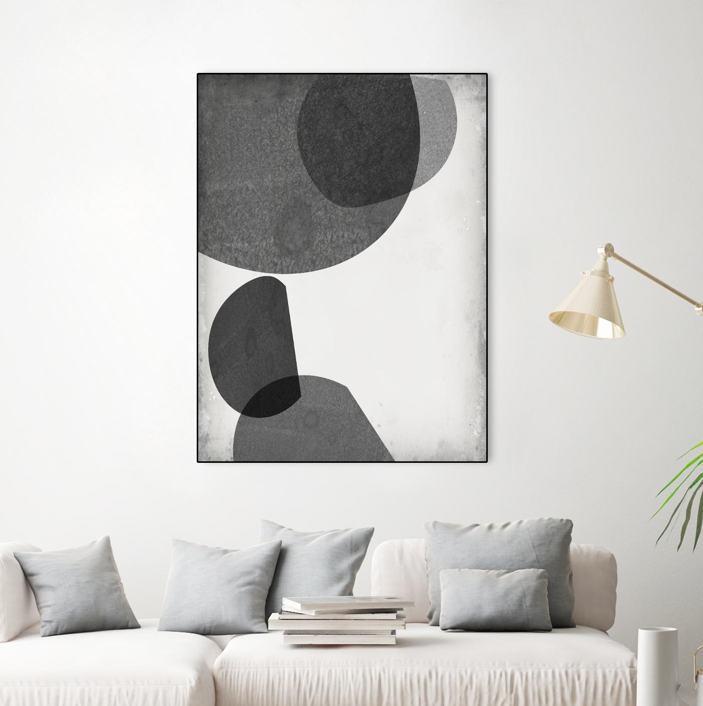 Grey Shapes I by Jennifer Goldberger on GIANT ART - neutral abstract