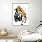 Black & Gold Splash IV by Jennifer Goldberger on GIANT ART - metallics abstract