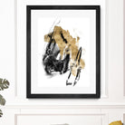 Black & Gold Splash IV by Jennifer Goldberger on GIANT ART - metallics abstract