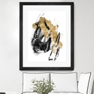 Black & Gold Splash IV by Jennifer Goldberger on GIANT ART - metallics abstract