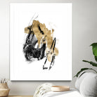 Black & Gold Splash IV by Jennifer Goldberger on GIANT ART - metallics abstract