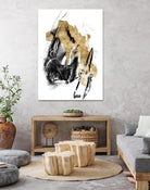 Black & Gold Splash IV by Jennifer Goldberger on GIANT ART - metallics abstract