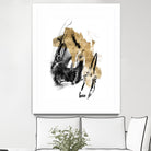 Black & Gold Splash IV by Jennifer Goldberger on GIANT ART - metallics abstract