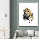 Black & Gold Splash IV by Jennifer Goldberger on GIANT ART - metallics abstract