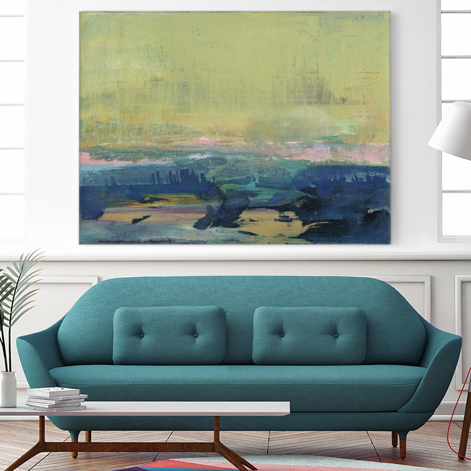 Vintage Landscape I by Jodi Fuchs on GIANT ART - blue sea scene