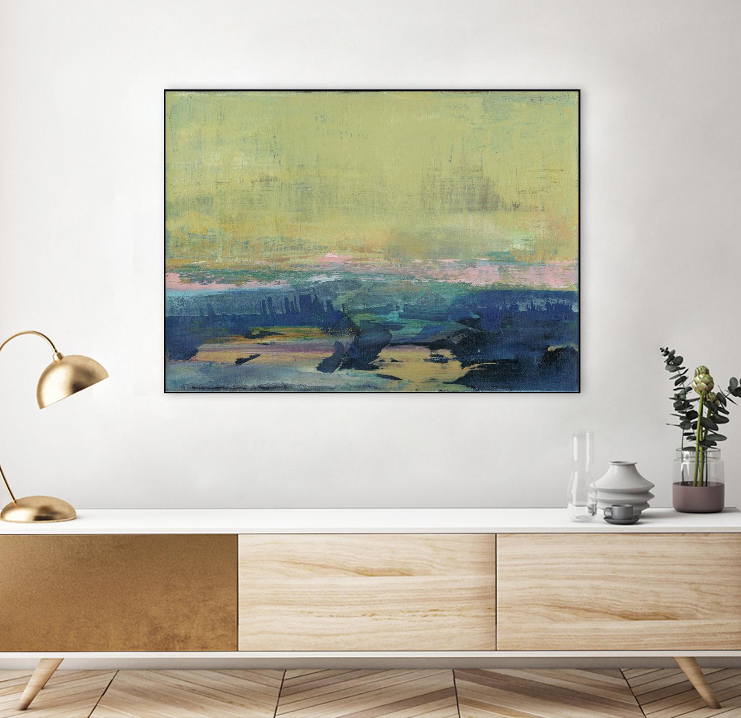 Vintage Landscape I by Jodi Fuchs on GIANT ART - blue sea scene