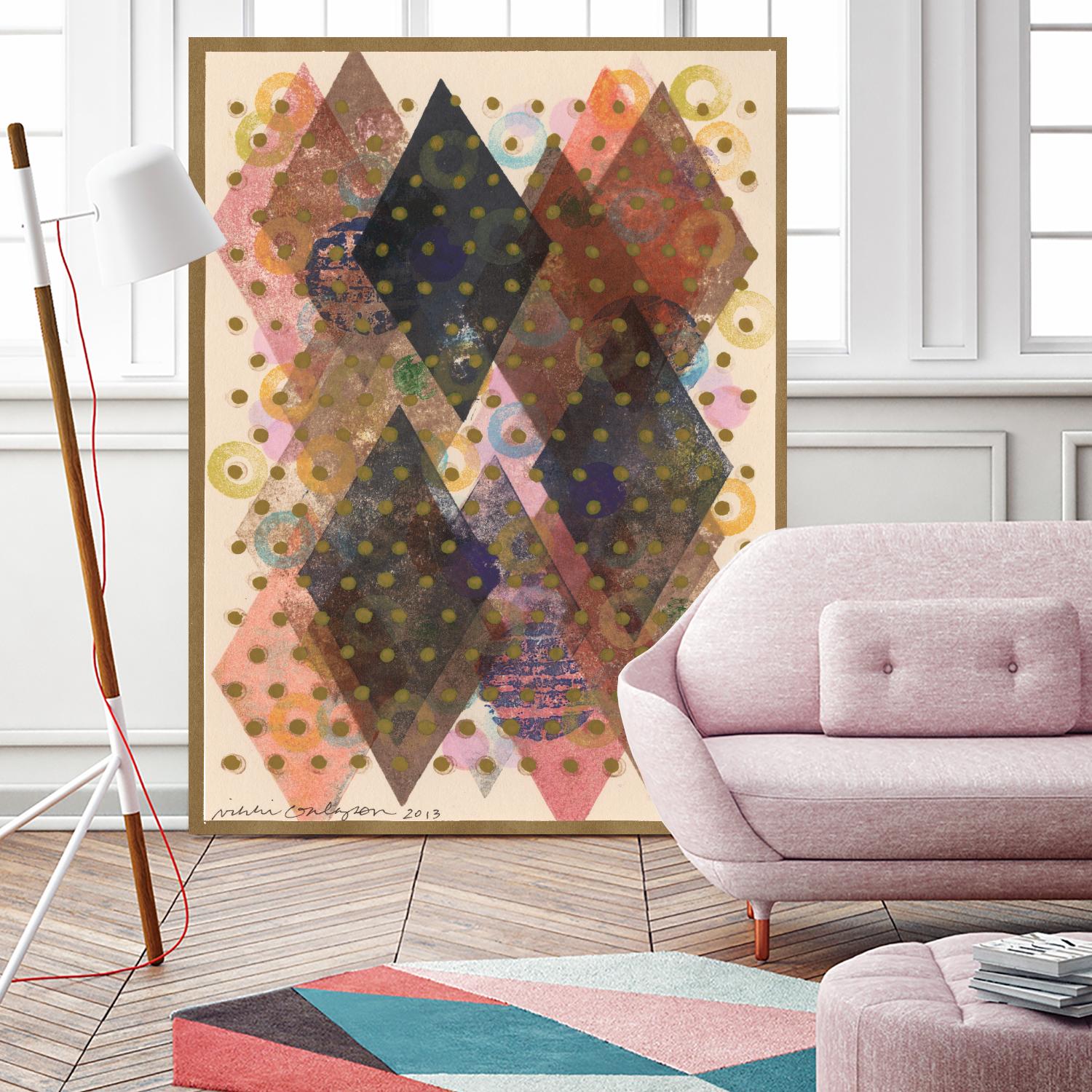 Inked Triangles I by Nikki Galapon on GIANT ART - brown abstract